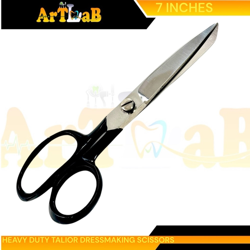 7in Tailor Shears with Black Handle, Dressmaking Scissors Super Sharp (1pc)