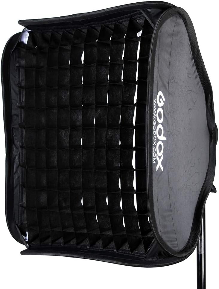 Lightweight 32" Softbox Grid with Speedlite Bracket for Versatile Photography