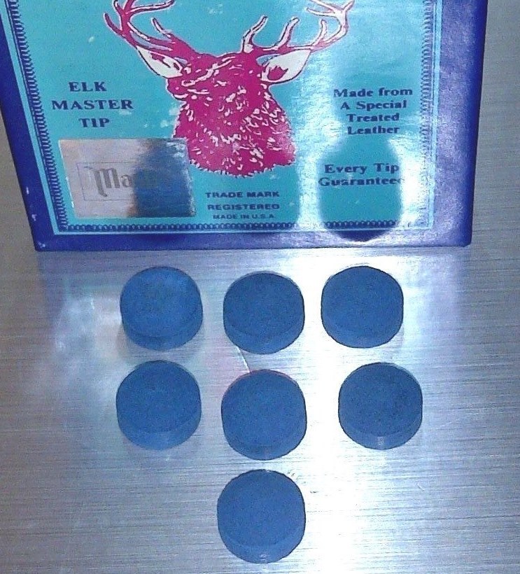 Elk Master Pool Cue Tips 10mm Qty 7 tips NEW!