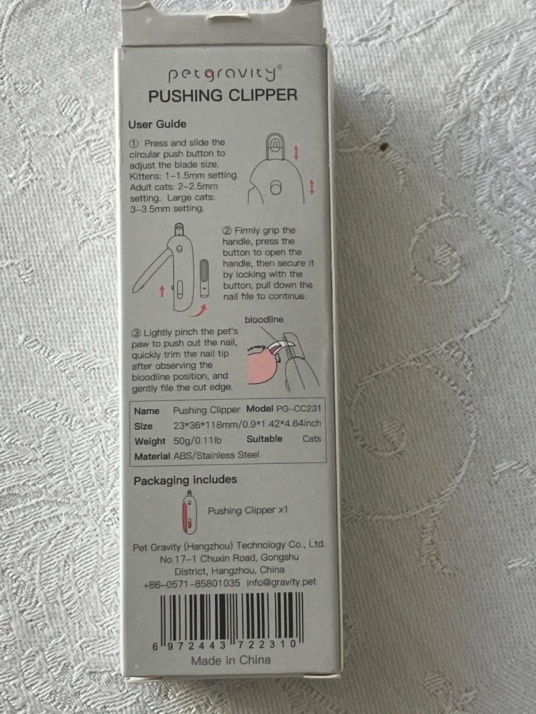 pet gravity PUSHING CLIPPER IN PINK COLOR
