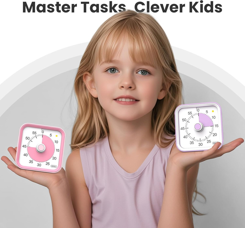 Visual Timer for Kids with Pause Function, 60 Minute Countdown Timer for Kids De