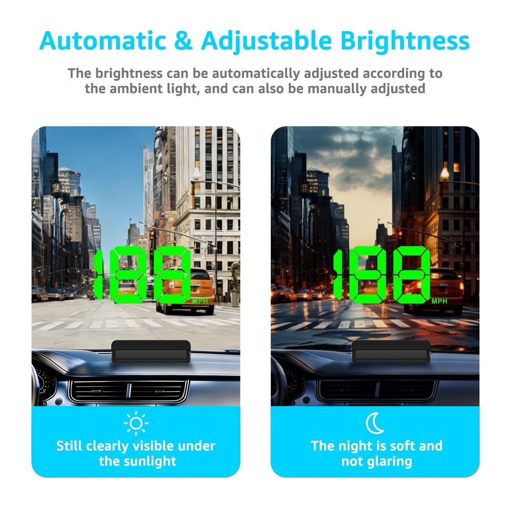 Universal Car GPS HUD Head Up Display Digital Speedometer USB Plug & Play Mph
