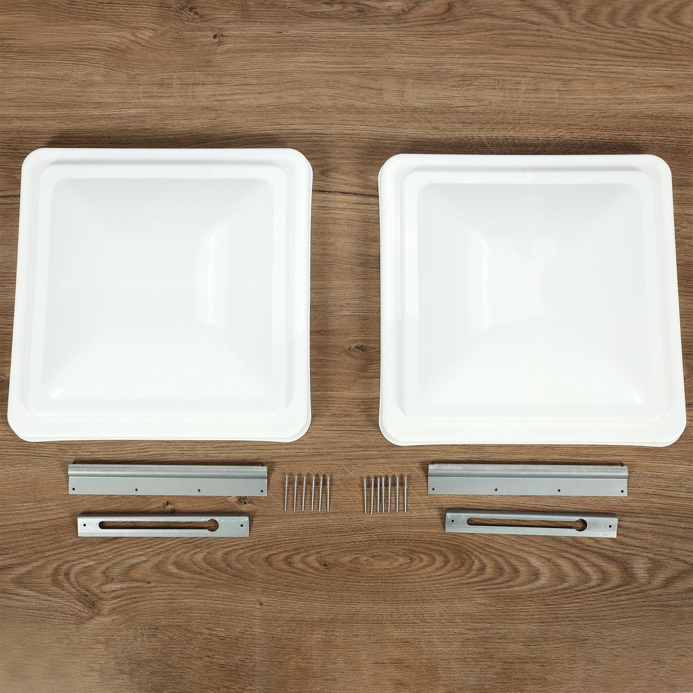 2 Pack RV Vent Covers Camper Roof Replacement Trailer Ventline White 14" x 14"