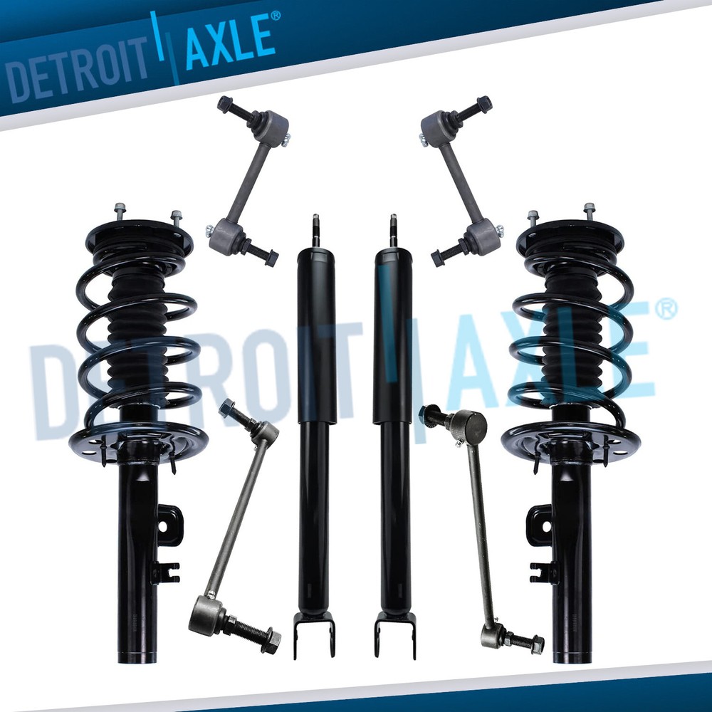 Front & Rear Struts Coil Assembly + Shock Absorbers + Sway Bars for Ford Flex