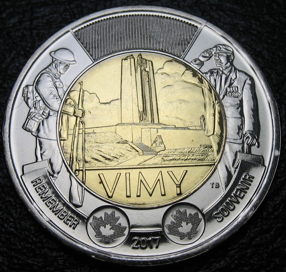 Canada 2017 $2 Vimy Ridge BU ( from a new roll )