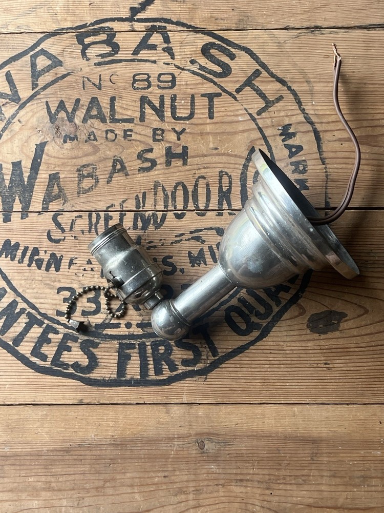 Antique Nickel Plated Wall Light Sconce Bryant Pull Switch Tassel Tip