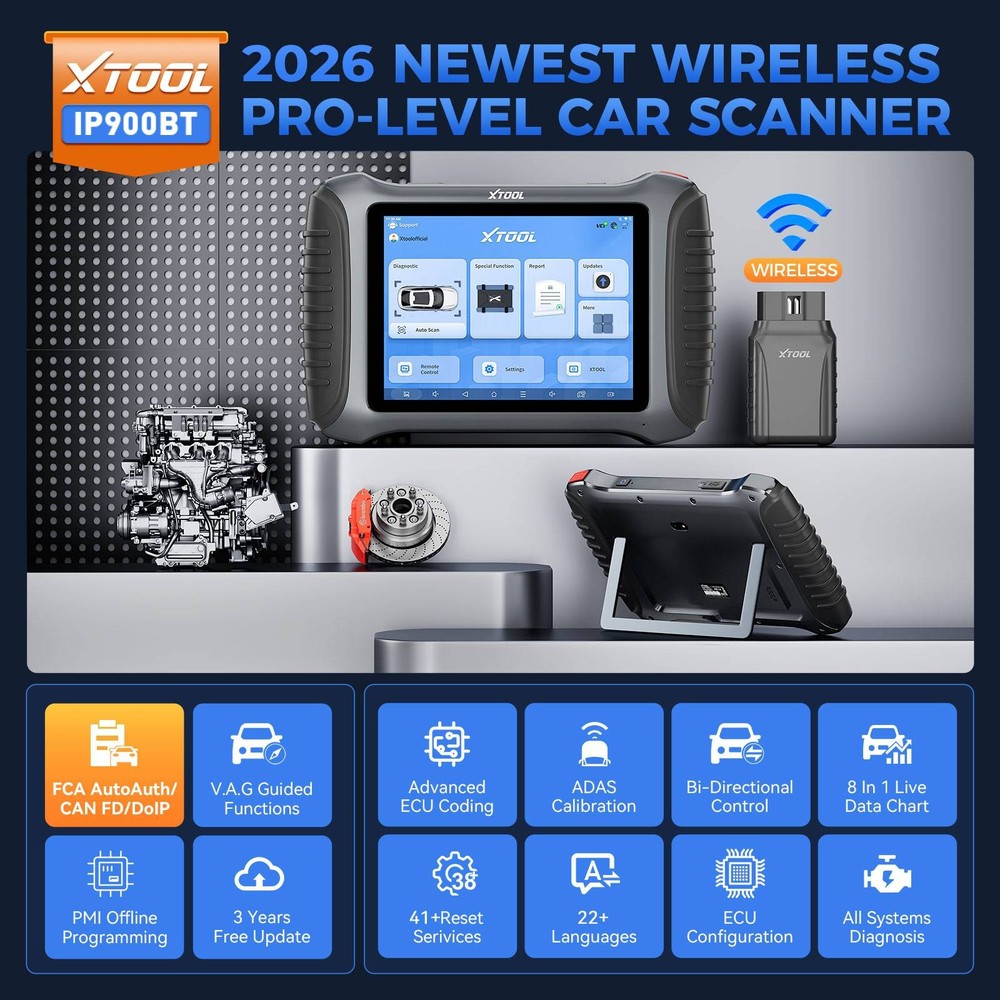 2026 XTOOL IP900BT Bidirectional Scanner Diagnostic Coding Tool Key Programmer