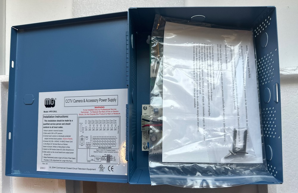 MG Electronics Model# Hps129ul 9 Camera High Output Switching Power Supply New