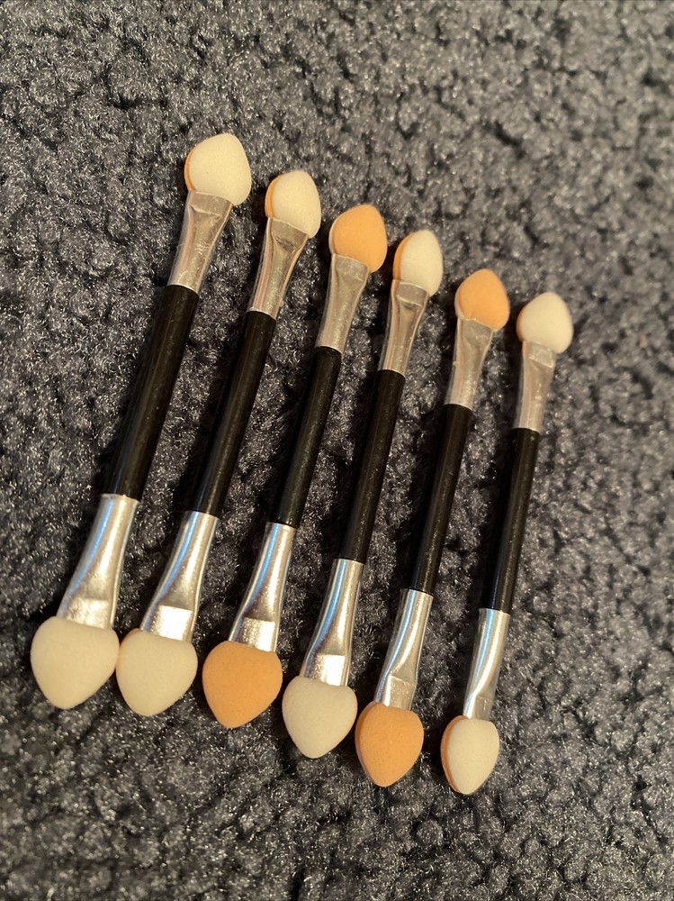 New 10 Pc Eye Shadow Soft Tipped Double Side Applicators, Long Handle -3"