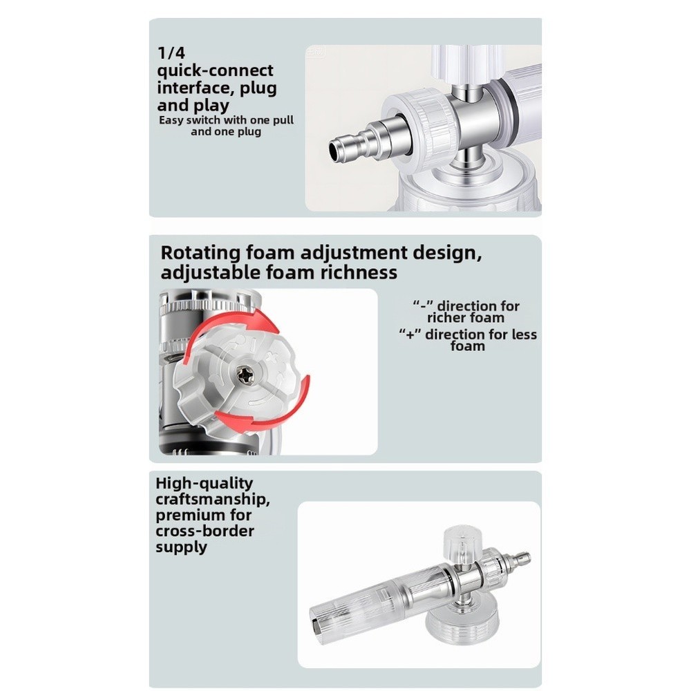 1L Foam Can Accessory for Pressure Washer with Adjustable Spray Settings