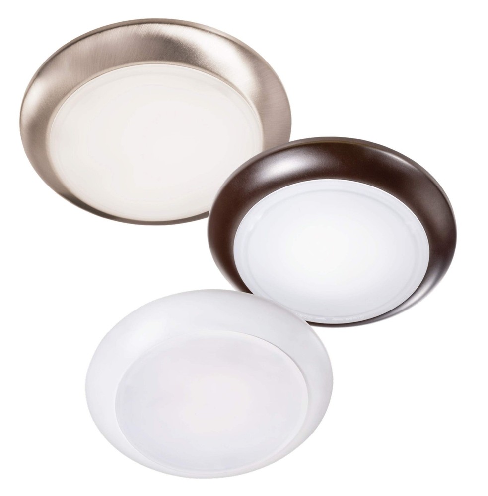 Topaz Lighting 4" LED Surface Mount Disk Light, 3000k (White Glow), White