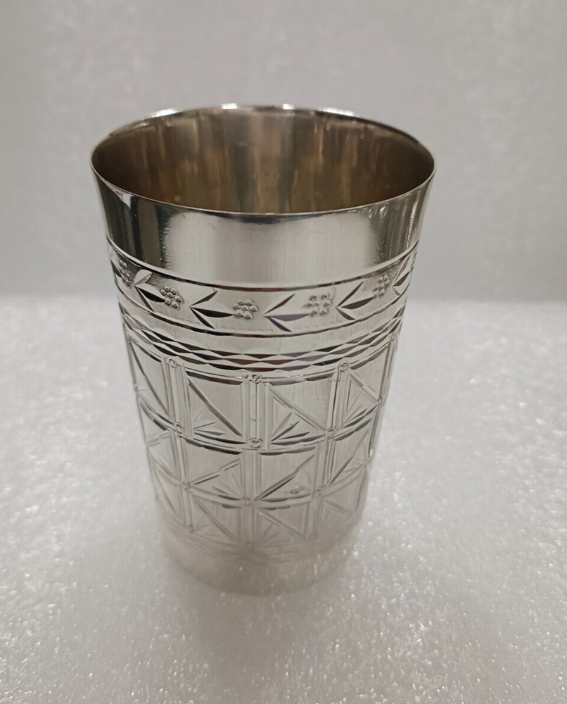 Brass with pure silver plating Kiddush Cup Wine Glass