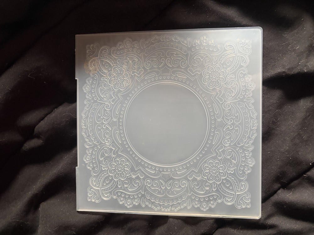 Anna Griffin Square 3D Embossing Folders Set Flowers Plastic Scrapbooking
