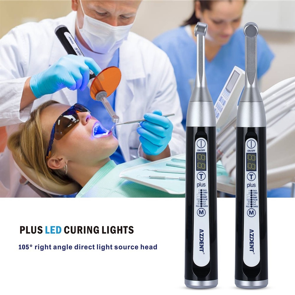 AZDENT Dental Wireless LED plus105 Curing Light Lamp 1 Second Curing 2500 mw/cm²