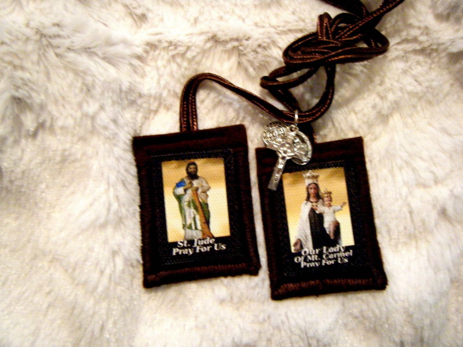 St. Jude Brown Scapular The Saint of Hopeless Cases 100% Wool Handmade in USA 