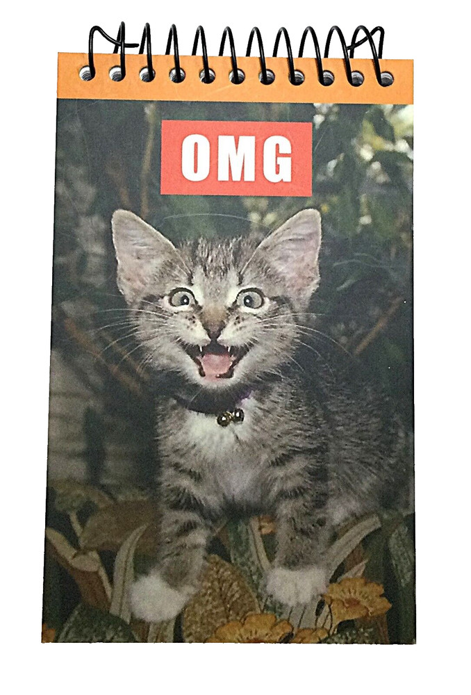 Cat themed Spiral Note Pad - 3.75" x 6" - 75 sheets