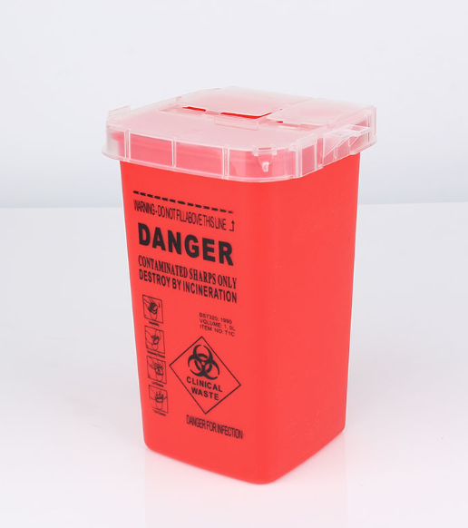 New Permanent makeup and tattoo needle container/ trash bin Red