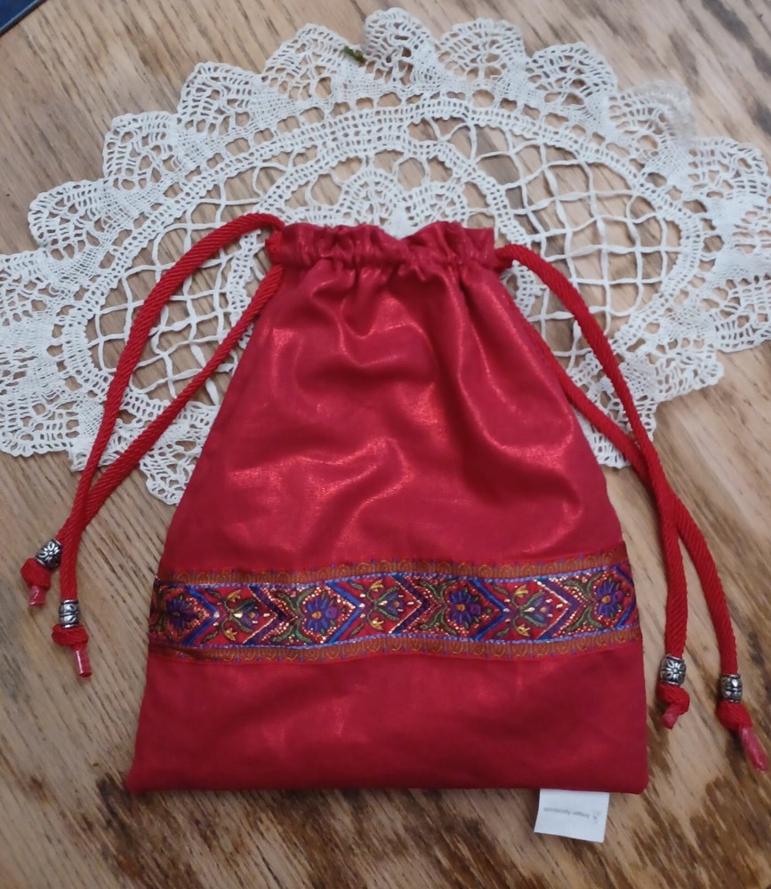 tarot bag red glitter