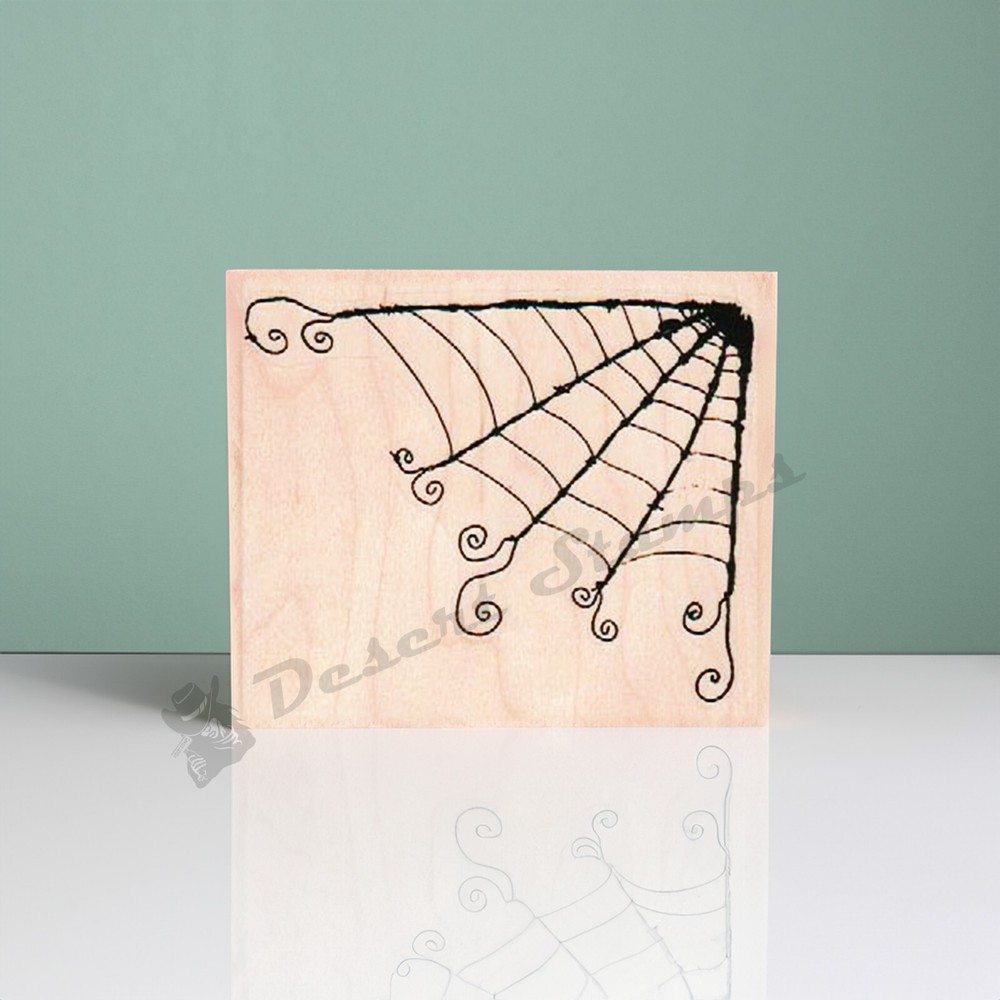 Fancy Spiderweb Rubber Stamp, Spider Web Stamp, Halloween Stamp, Spider, Web