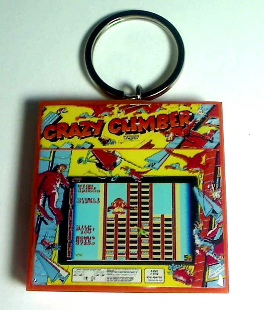 Crazy Climber Arcade Coin Door accessory Keychain