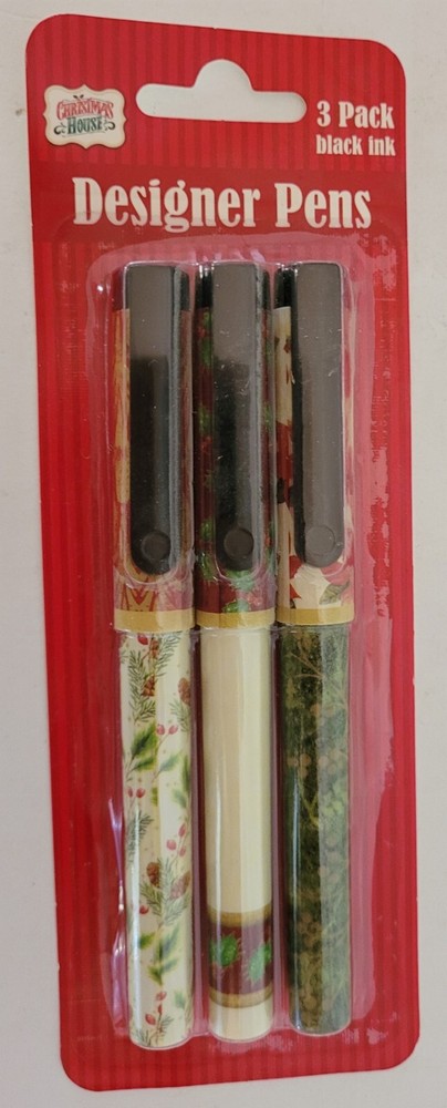 3 Christmas House Designer Pens