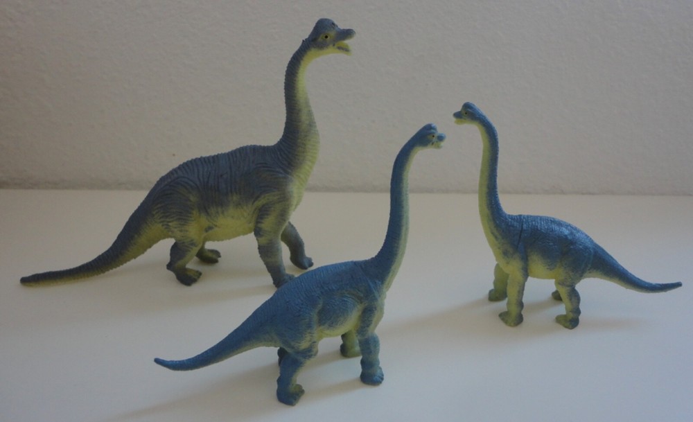 (3) Brachiosaurus Plastic Dinosaur Family for Diorama