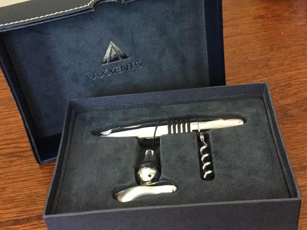 Corkscrew Bottle Opener Set Axxents Elegant Nice Storage Box