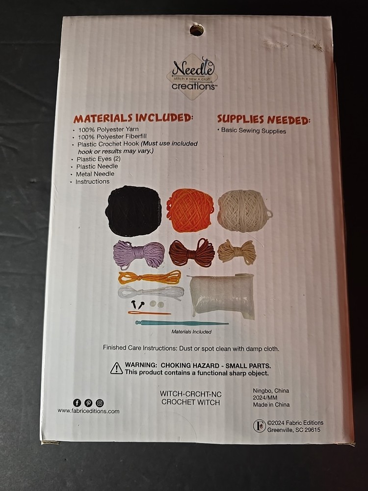 Needle Creations Witch Crochet Kit Full Kit Advanced Skill Set