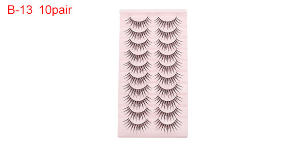 B-13 False Eyelashes for Makeup Black 10 Pair