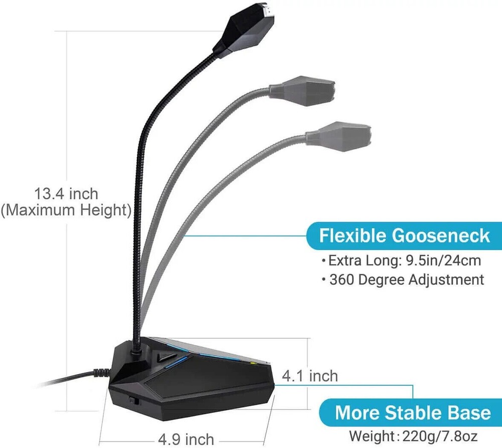 🔥CMTECK USB Computer Microphone, Plug &Play Desktop Omnidirectional Condenser🔥