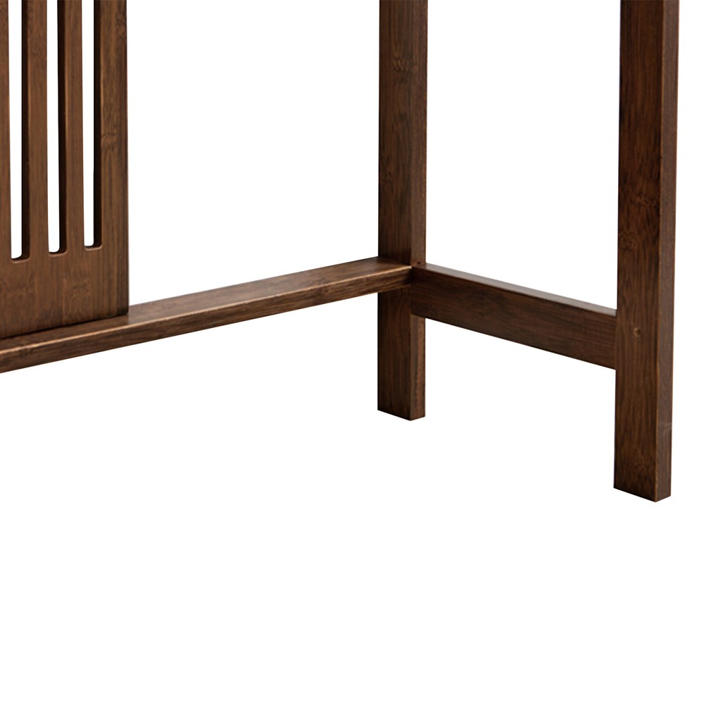 2-Layer Vintage Console Table Sofa Side Table Entryway Table Bamboo Shelf New