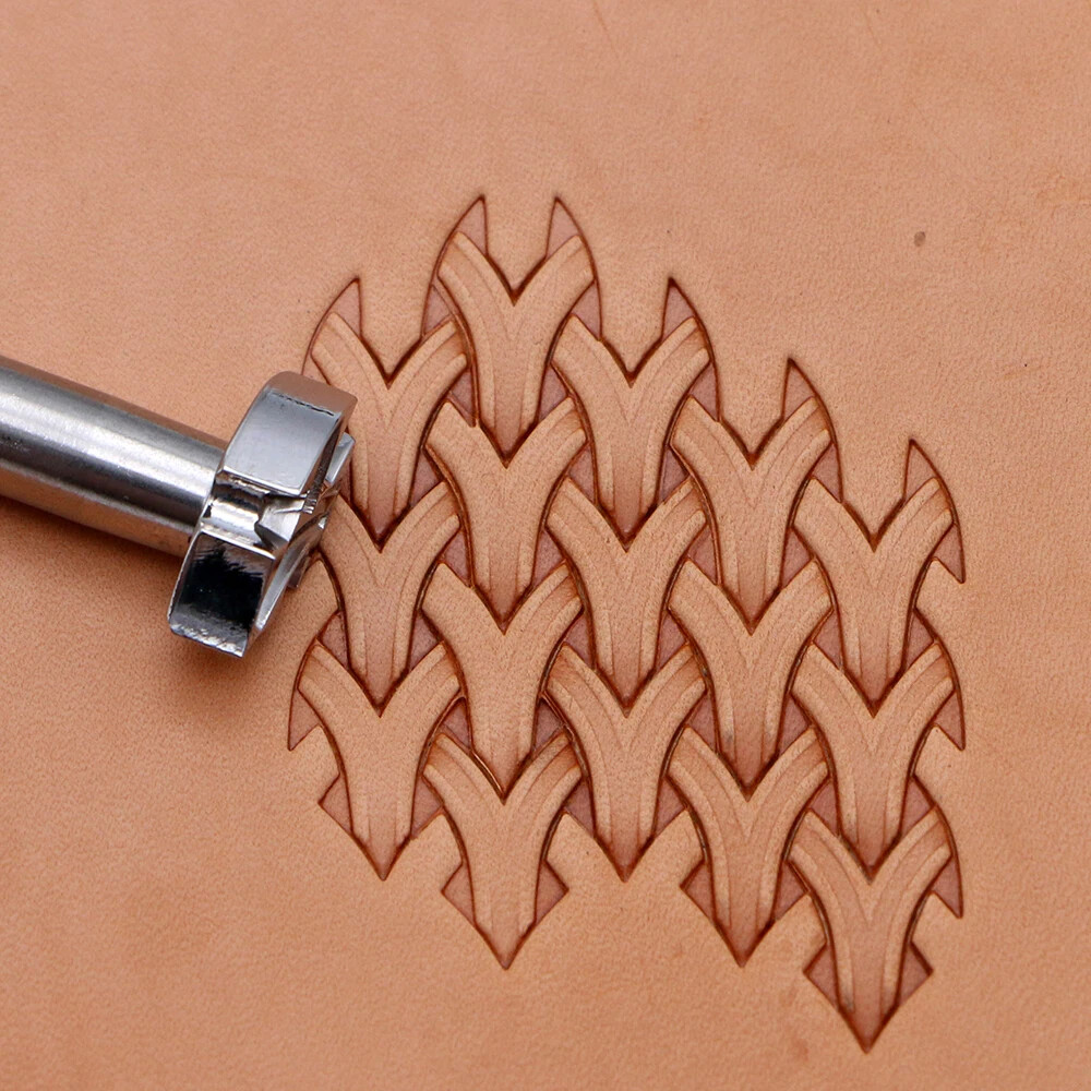 Leather Stamp Tool Basket Weave Stamping Working Carving Punches Tools Craft