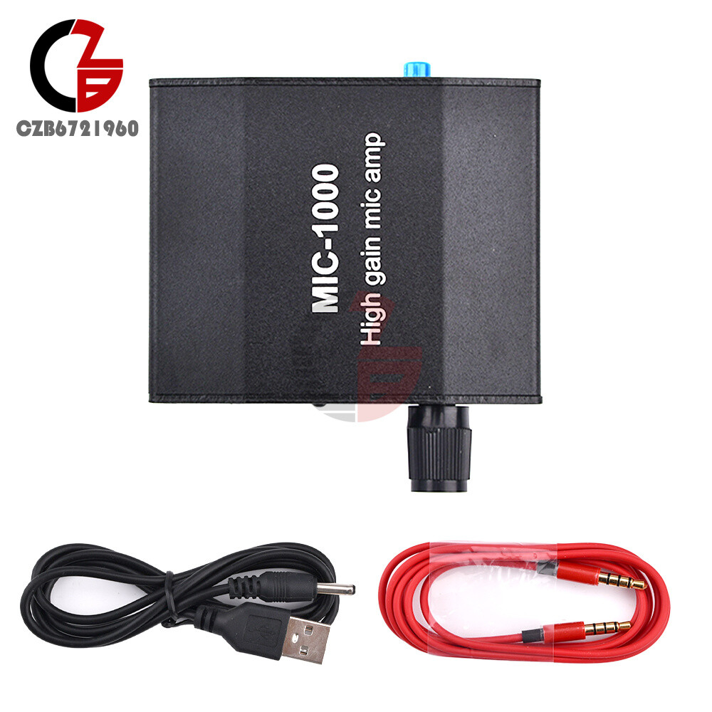 Microphone Amplifier Audio Amp High Gain 1000 Times Amplification Accessory Kit