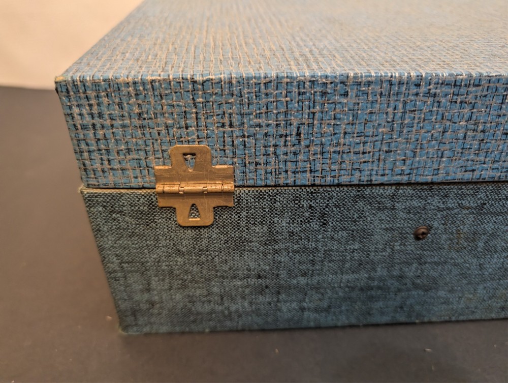 VTG Decca Portable Record Player Solid State Tested & Works Great See Video Blue