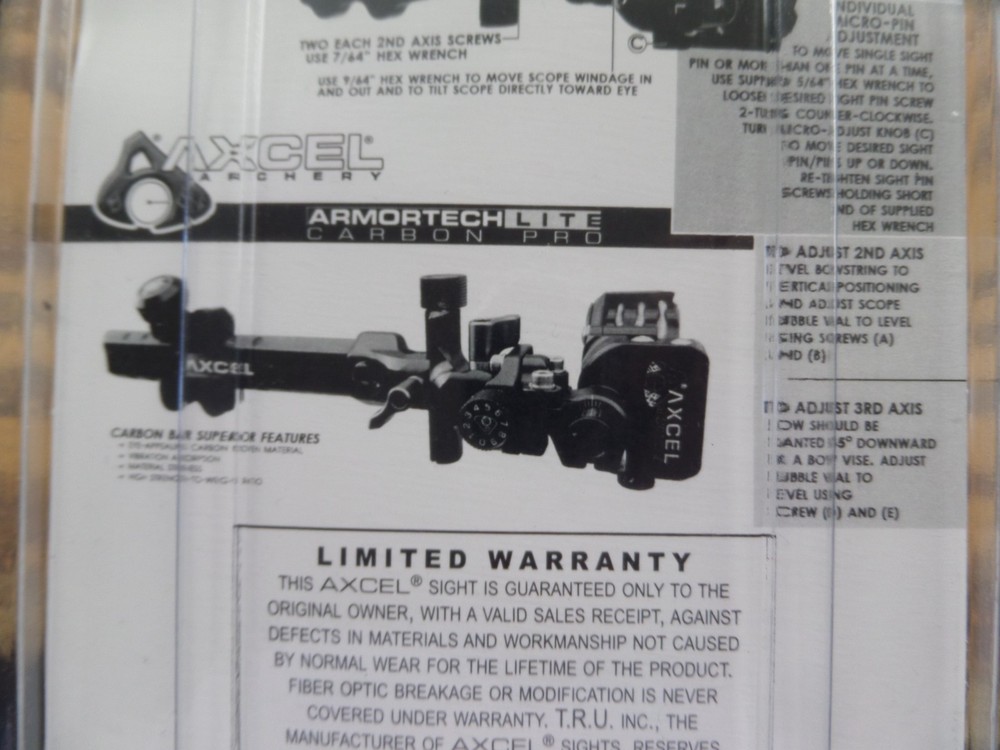 Axcel ArmorTech Lite Sight - 41mm Scope - 3pin .010 - Non-Dampened Fixed Mount