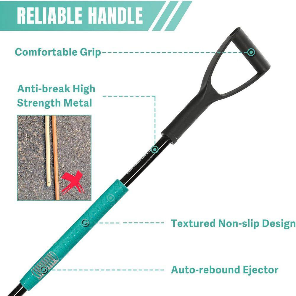 39 Weed Pulling Tool 3-Claw Detachable Long Handle Heavy Duty Stand up Weeder fo
