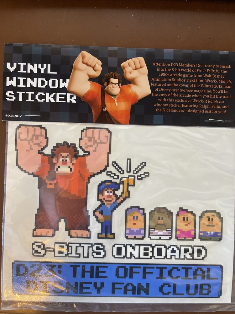 Disney Wreck-it Ralph D23 Vinal Window Sticker NEW