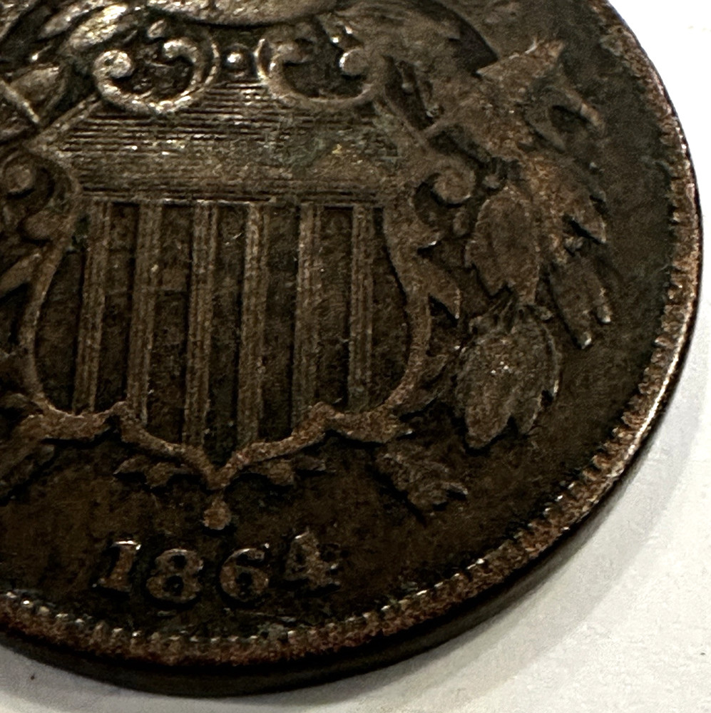 1864 two cent piece large motto LME