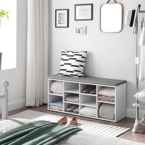 PayLessHere Shoe Bench Storage Bench Entryway Bench Shoe Storage White