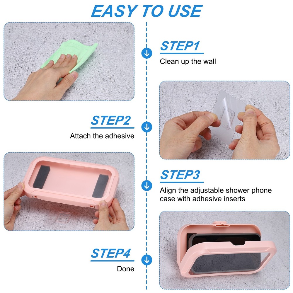 Retractable Adjustable Shower Phone Holder with Electroplating Frame White