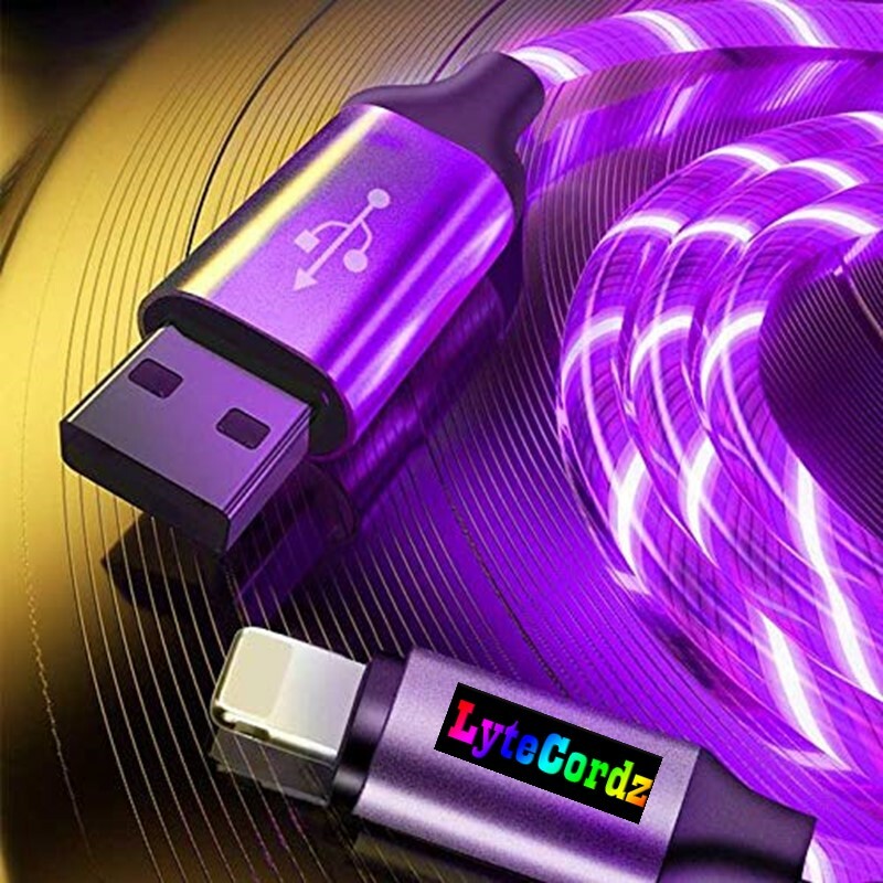 LED Light Up Charging Charger Cable USB Data Cord iPhone Android Type C Phone