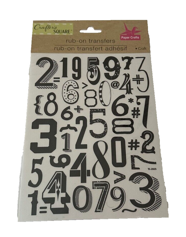 Crafter’s Square Rub on Transfers Numbers NEW