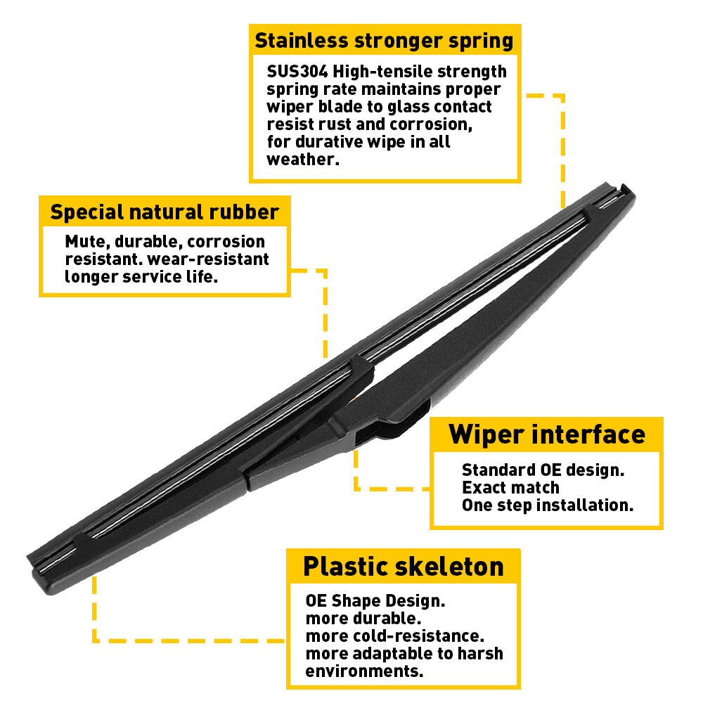For 2011-2019 DODGE DURANGO Rear Windshield Wiper Arm & Blade Set Replacement