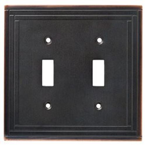 Selby Double Switch Plate - Bronze with Copper