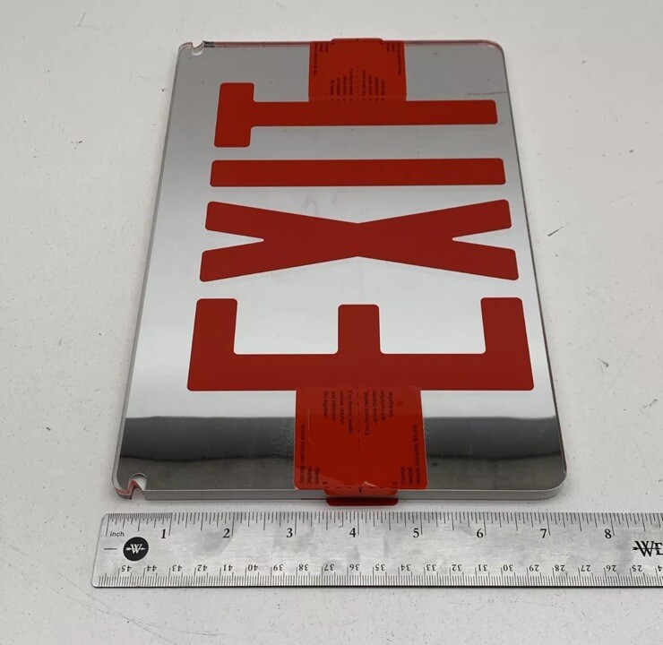 Emergi-Lite Exit Sign RED Edge Lit Mirror Replacement 6" Panel PNG6 NEW