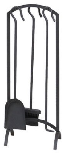 PANACEA 15959 4 pc ARCH TOP BLACK FIREPLACE TOOL SET