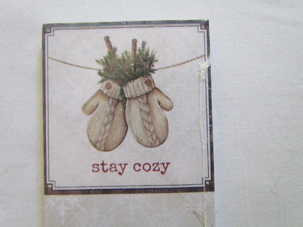 Primitive Theme list pad Primitives by Kathy 4pc Christmas Mitten Tree NEW LOT E