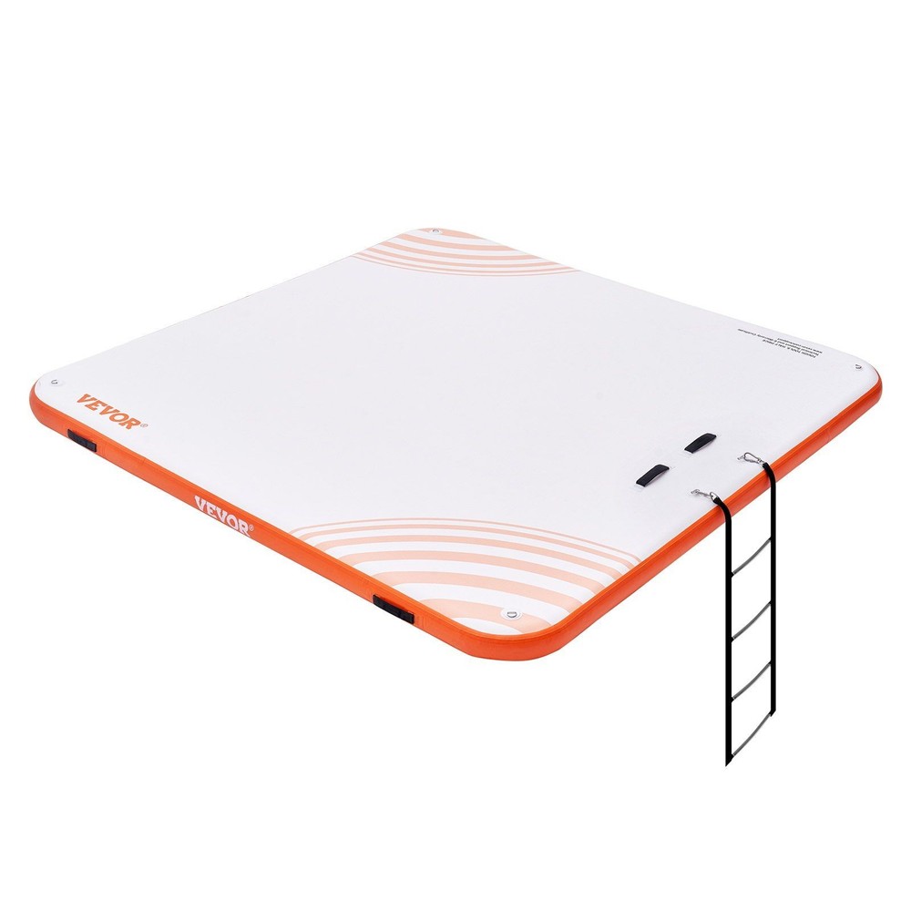 Spacious 7x7 FT Floating Dock with Integrated Handles and Anchoring Kit
