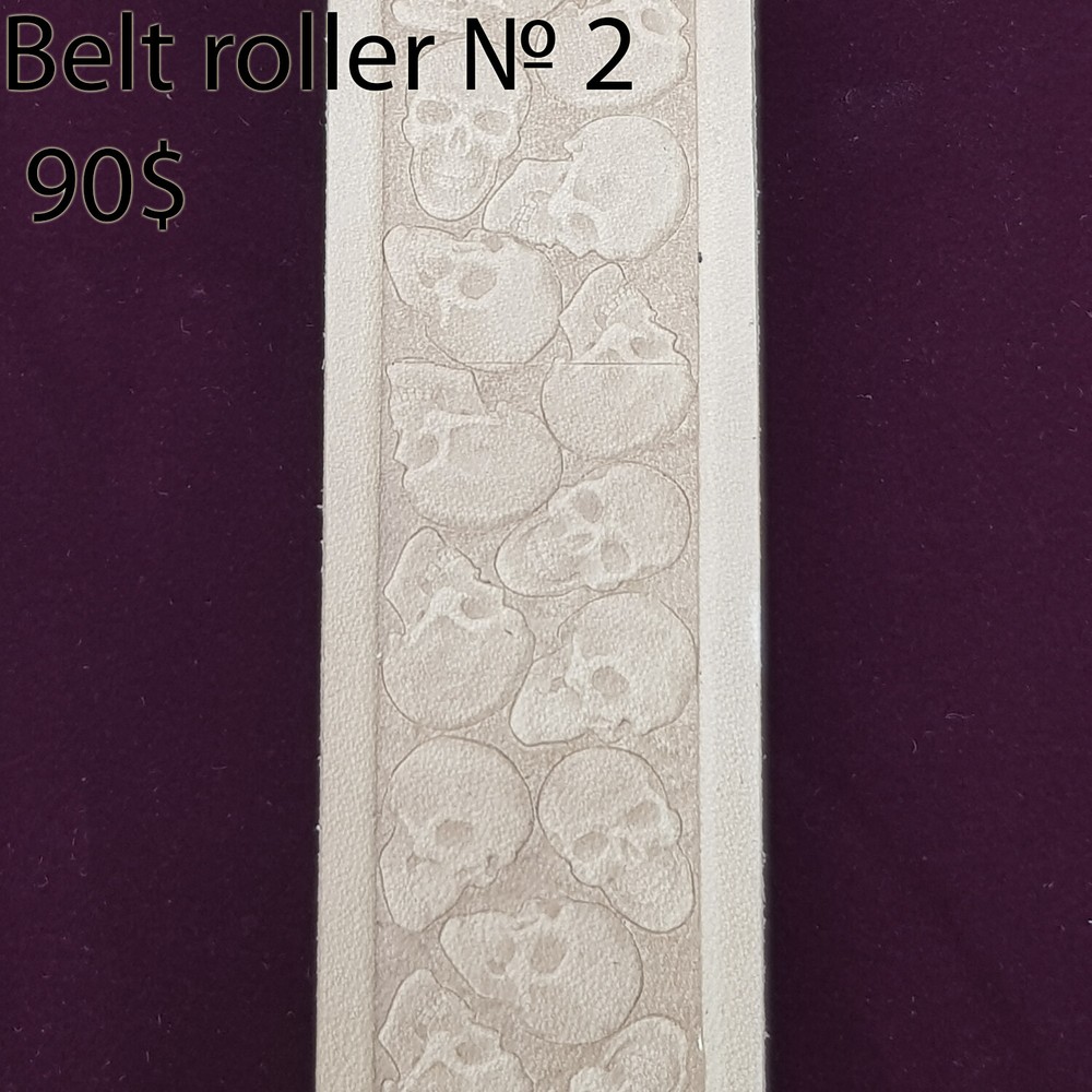 Leather stamp tool for leather craft DIY brass belt roller #2  skull pattern