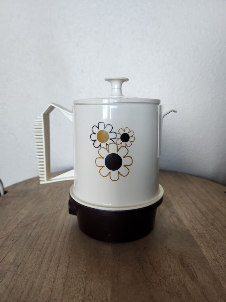 Regal Poly 5-Cup Electric Hot Pot Warmer Server Flower Pattern